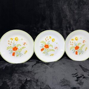 Corelle Wildflower Dinner Plates Set of 3 Vintage Corning Vitrelle Floral 10.25"